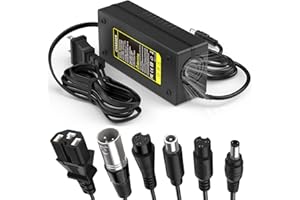 PINKIND 48V 13S Lithium Battery Charger with Cooling Fan, 54.6V Fast Charger with 7 Plugs, Universal Compatible with Jetson, Razor, Ninebot, Gotrax, Segway, Swagtron, Hiboy and More