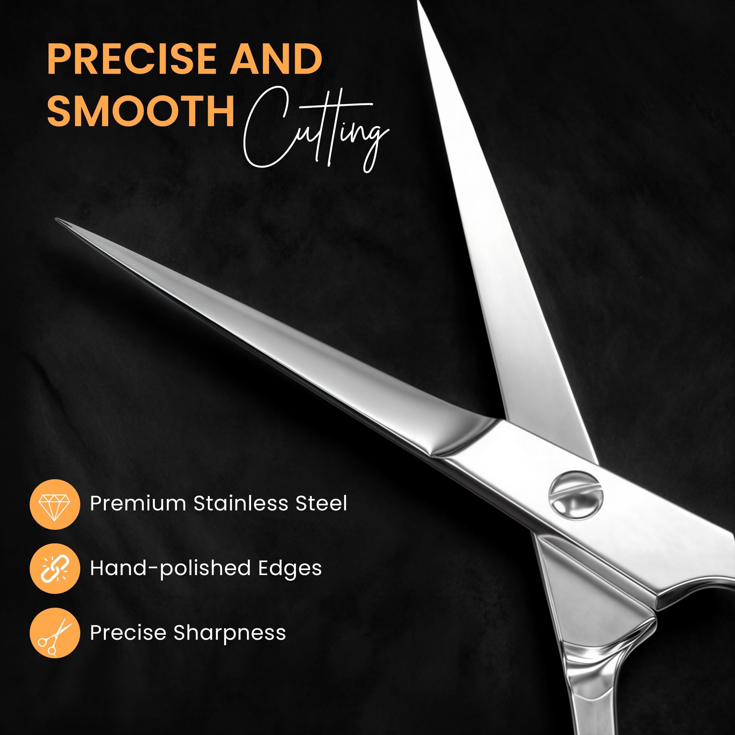 Utopia Care Hair Cutting and Professional Hairdressing Scissors 6.5 Inch, Premium Stainless Steel Shears with Smooth Razor and Sharp Edge Blades for Salons, Men, Women and Kids, Silver