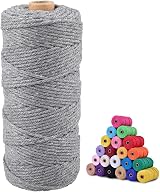 jijAcraft 3MM Grey Cotton String 100M Macrame Cord Craft Twine DIY view 1