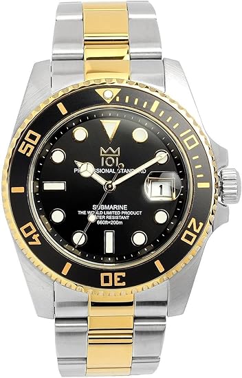 Amazon Hyakuichi 101 ダイバーズウォッチ 日付表示 気圧防水 腕時計 Hyaku1 001 ブラック ゴールド メンズ腕時計 腕時計 通販 Amazon Hyakuichi 101 ダイバーズウォッチ 日付表示 気圧防水 腕時計 Hyaku1 001 ブラック ゴールド メンズ腕時計 腕時計 通販