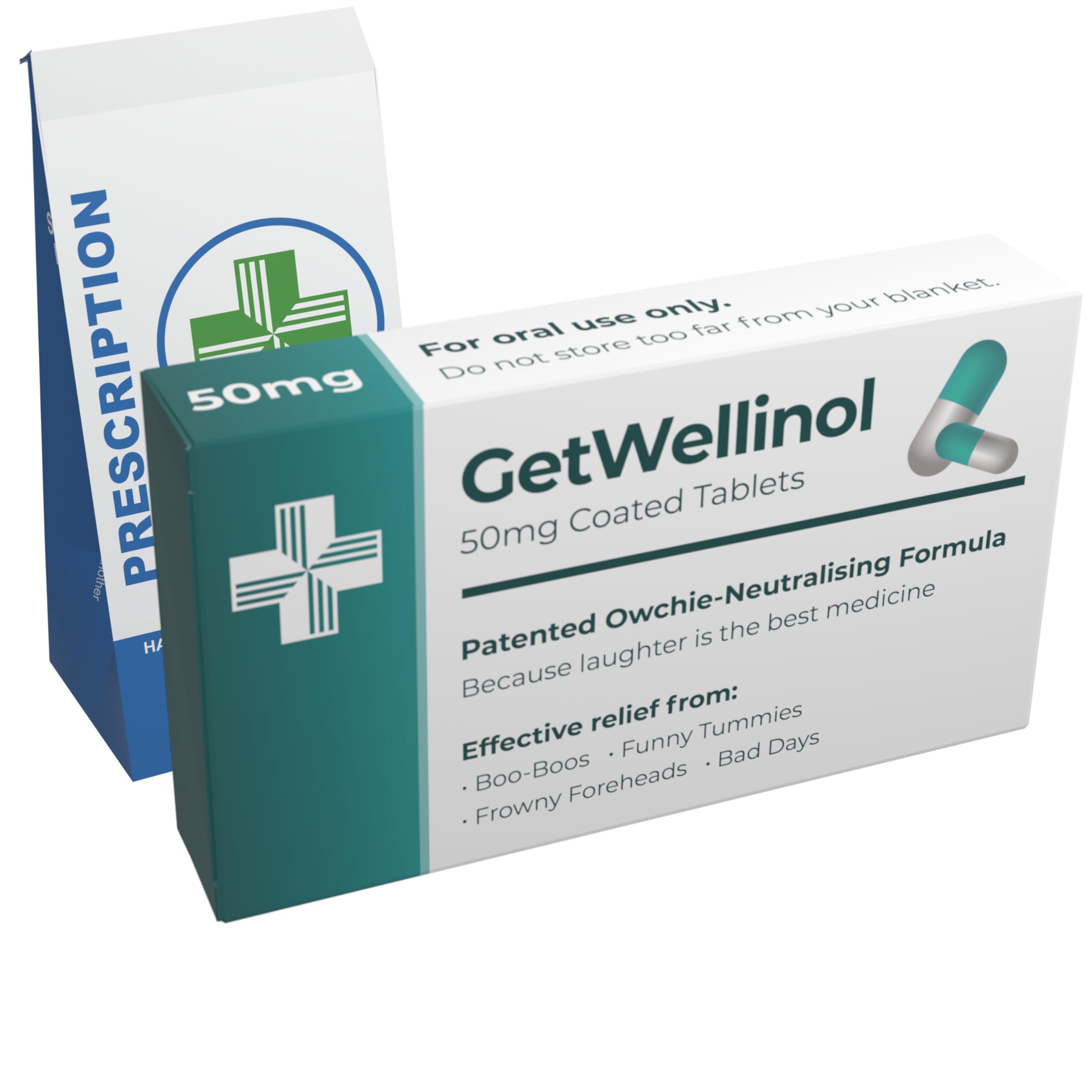 Joyful Clan Funny Get Well Soon Prank Pill Box and Prescription Bag - Letterbox Gag Gifts for Women and Men - Novelty Hug Gifts