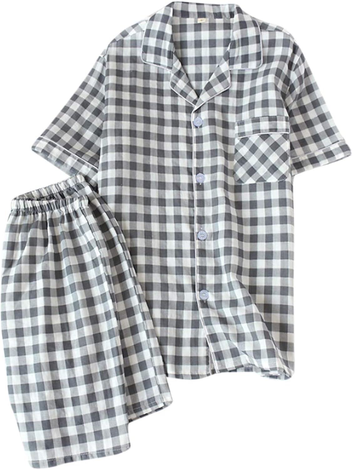 Men's Short Pajamas Set for Men 2Pc Sleepwear Gray M Amazon.ca