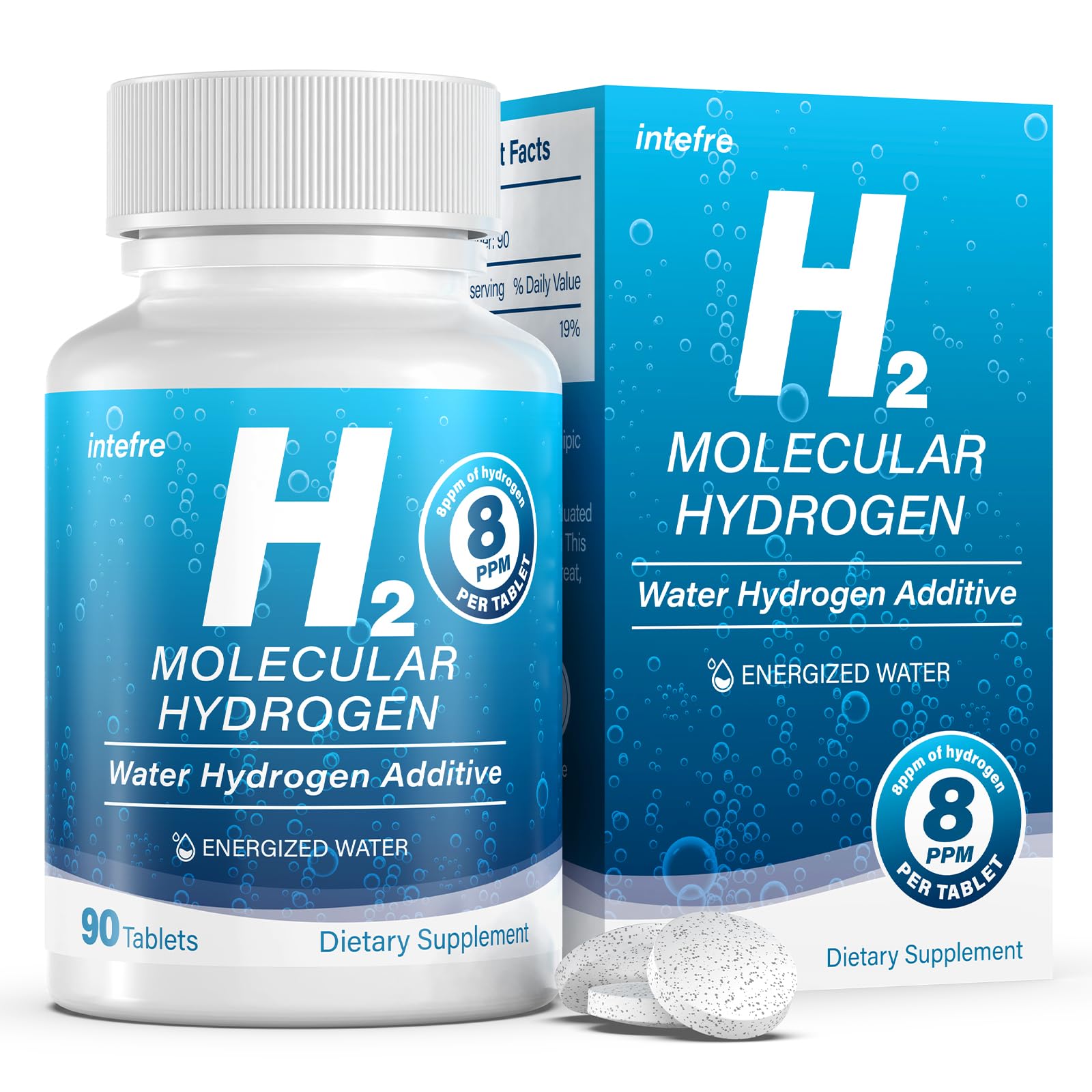 Photo 1 of Hydrogen Water Tablets, Hydrogen Tablets for Drinking Water 90 Servings-Molecular Hydrogen Water with Magnesium, H2 Supplement for Cognitive Performance & Brain Health, Non-GMO