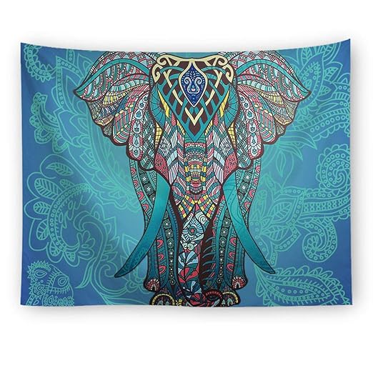 Azul Elefante Tapiz Colgante De Pared Decoracion De La Pared