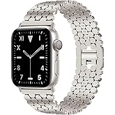 JR.DM Starlight Bands for Women Compatible with Apple Watch 42mm(S3/2/1) 44mm 45mm 46mm 49mm Dressy Metal Honeycomb Luxury Elegant Strap Replacement for iWatch Series 11/10/9/8/7/SE/6/5/4/3/2/1/Ultra