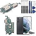 Dock Connector for Samsung Galaxy S21 5G Charging Port Flex Cable Replacement for Samsung S21 5G G991U/G991W USB Charger Dock Board Connector with Tools (Black)