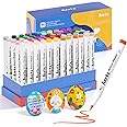Arrtx Paint Markers Paint Pens 60 Colors, Acrylic Paint Pens Brush Tip for Wood, Canvas, Stone, Rock Painting, Ceramic Surfaces, DIY Crafts Making Art Supplies-with Neon & Metallic & Regular Color
