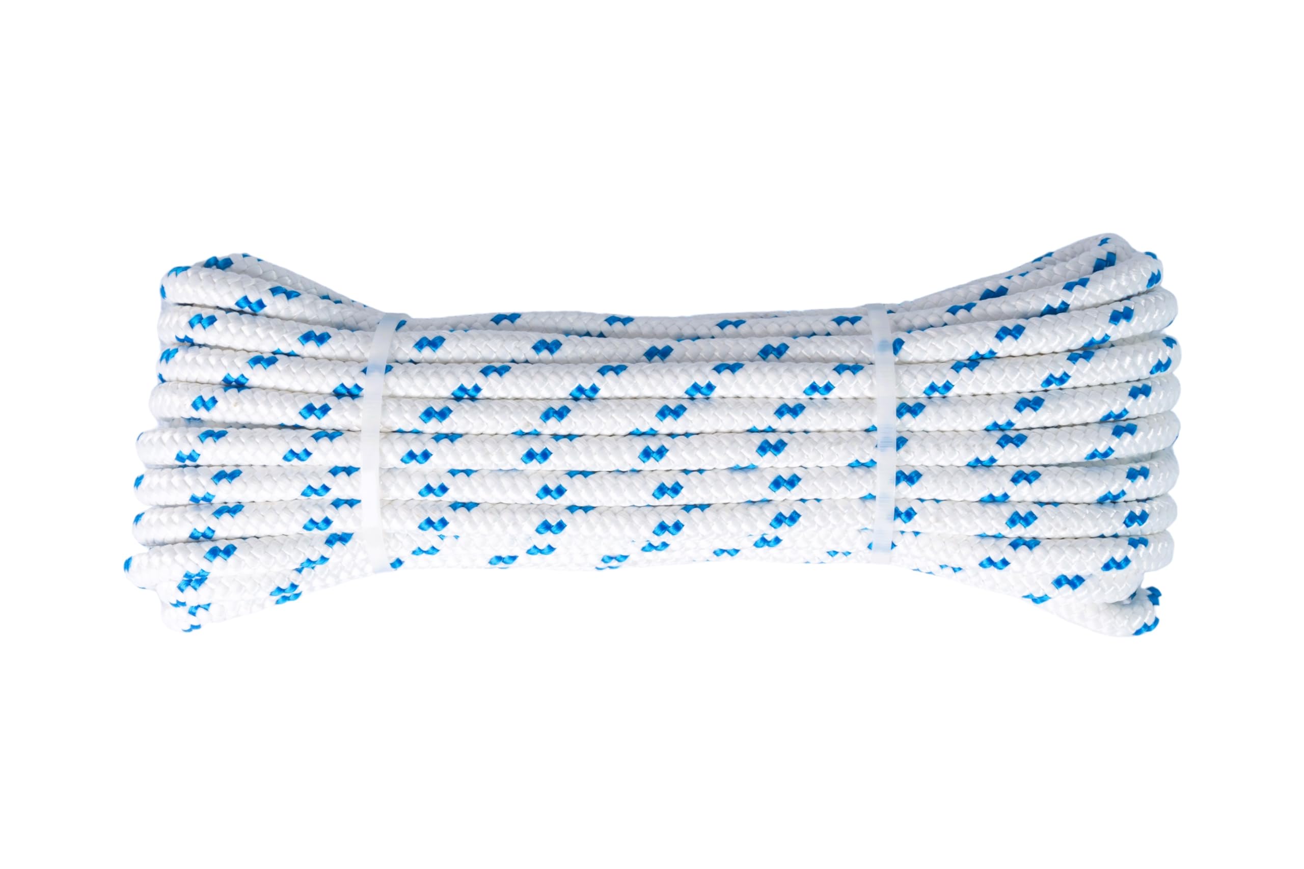 Ancient corderia Marra – Nautical Braid Hank 6 mm, 10 M, White with Blue Markings