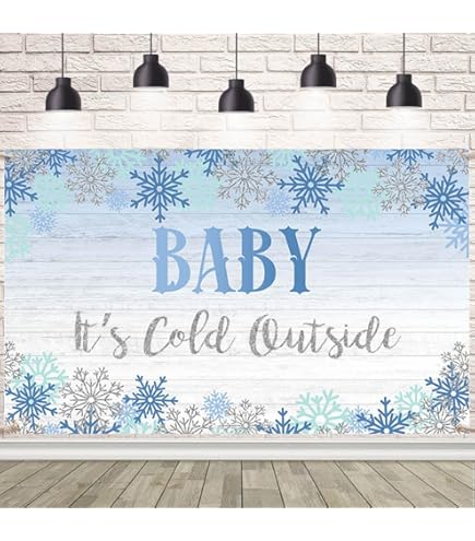 Baby It's Cold Outside Backdrop 7x5ft Snowy Forest Baby - View #2