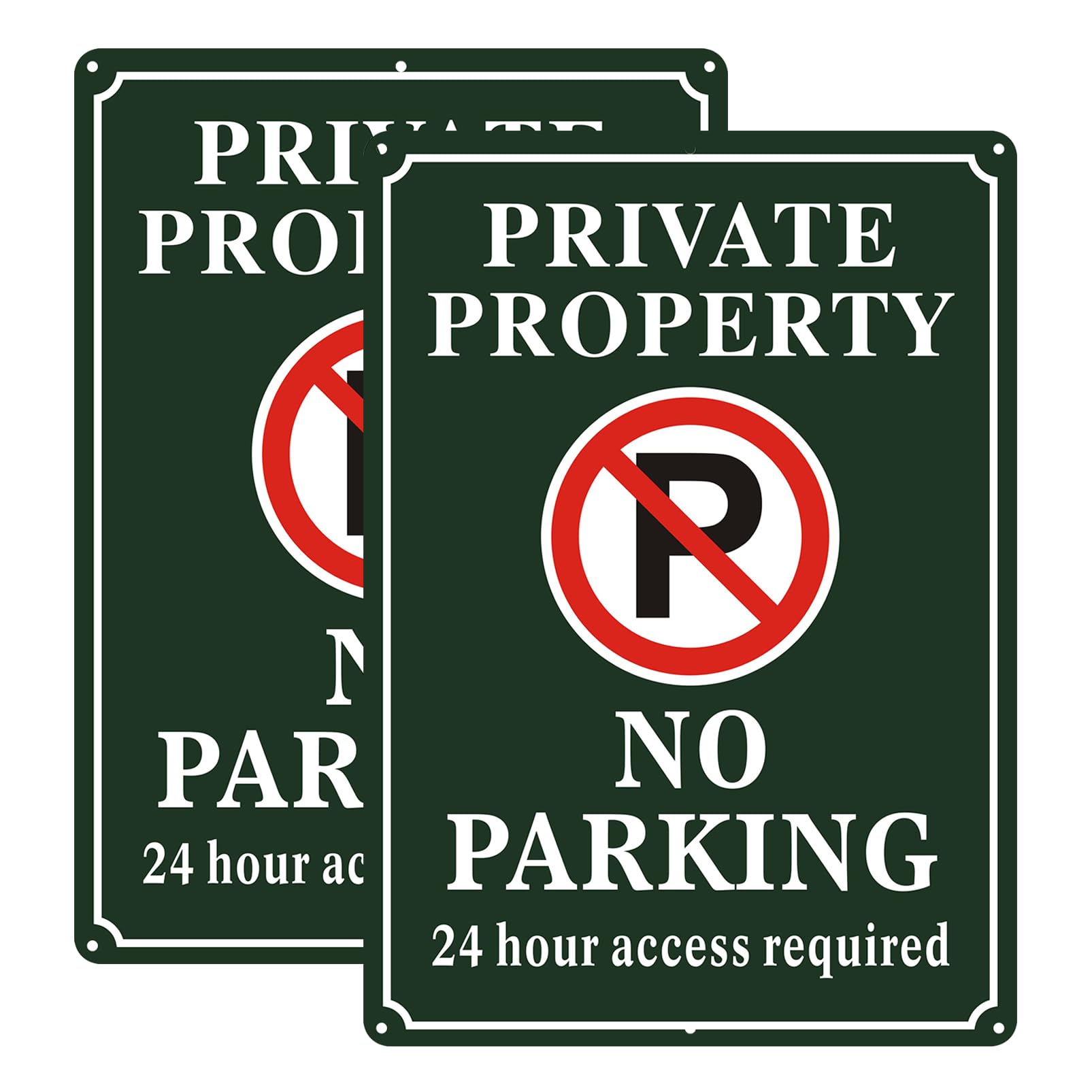 Phyabe 2 Pack Private Property No Parking Sign, 35cm x 25cm Rust Free Aluminum Sign, Weather Resistant, Waterproof, Durable Ink, Easy to Install