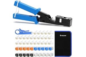 VCELINK Speed Termination Tool for VCE 90-Degree Keystone Jacks Bundle with 20-Pack Multicolor CAT6 Keystone Jacks UL-Listed,
