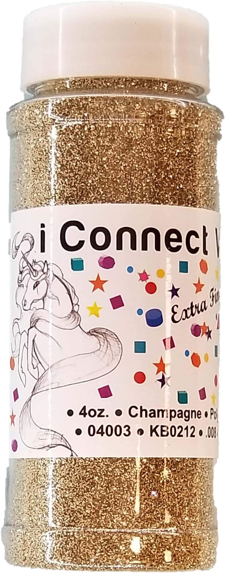 iConnectWith Glitter - Champagne Gold, Extra Fine Glitter for Nail Art, Makeup, Tumblers or Crafts