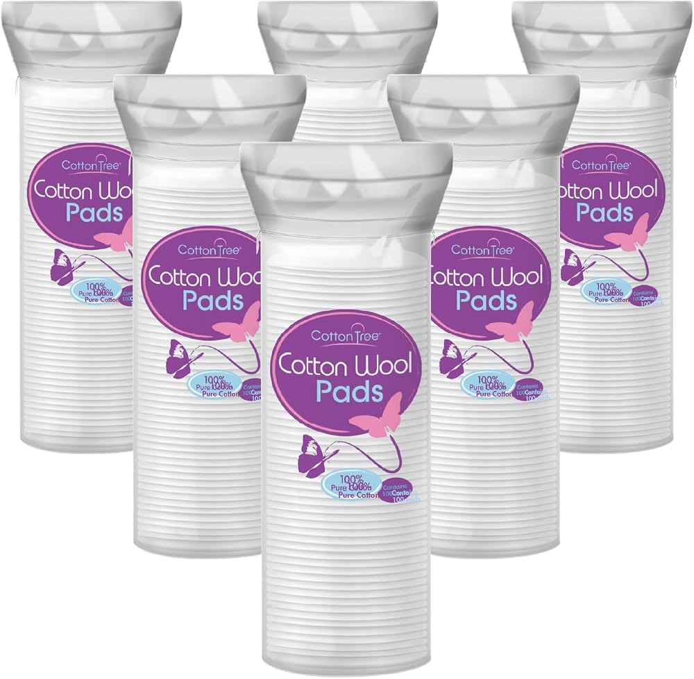 Cotton Tree 100% Pure Cotton Round Pads 80 Count 6 Pack