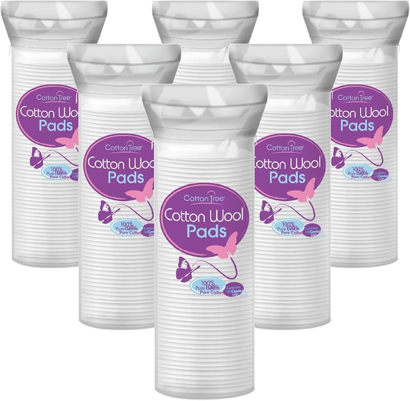 Cotton Tree 100% Pure Cotton Round Pads 80 Count 6 Pack