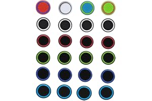 CTHTBZ 24PCS Non-Slip Silicone Analog Joystick Thumb Stick Grip Caps for PS2, PS3, PS4, PS5, Xbox One, Xbox Series X/S, Xbox 360, Switch Pro Controller (Black&White)