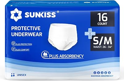 SUNKISS TrustPlus Incontinence Pants for Men and Women 16 Count Small/Medium