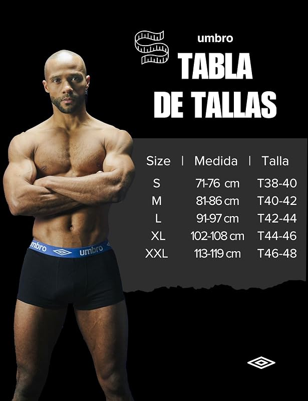 Calzoncillos Hombre Boxer 100% Algodón, Pack de 5, Negro CLA (M)