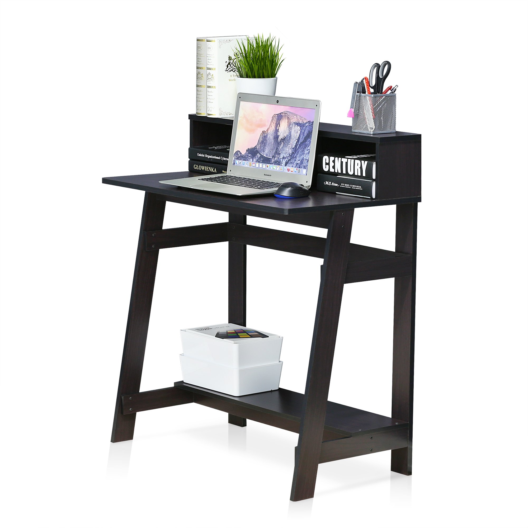 Furinno Simplistic A Frame Computer Desk, Dark Walnut