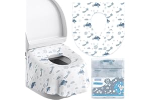 Toilet Seat Covers Disposable for Kids and Adults, YIHATA 20 Pack Extra Large Waterproof Toddler Potty Training Toilet Cover Individually Wrapped Potty Liners for Public Restroom, Travel(Planet)