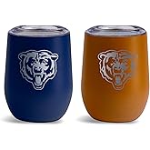 The Memory Company Officially Licensed NFL 2-Pack Stemless Tumblers -Double Wall Insulated Stainless Steel, Laser-Etched Team Logo, Hot & Cold Drinkware Set, Home & Away Gift Bundle