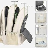 MATEIN Travel Laptop Backpack 15.6 Inch Anti Theft Water Resistant Beige view 3