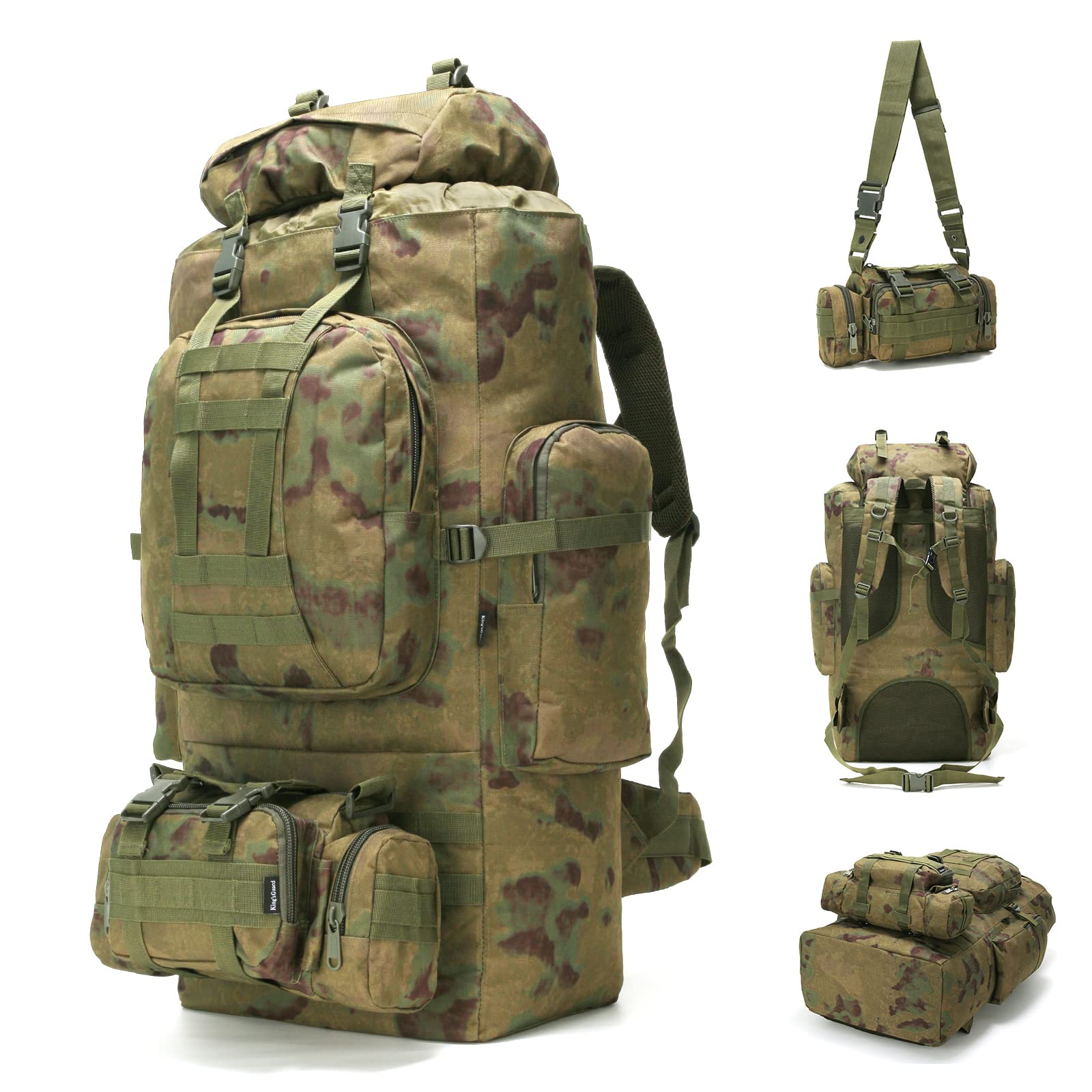King'sGuard 100L Camping Hiking Backpack Molle