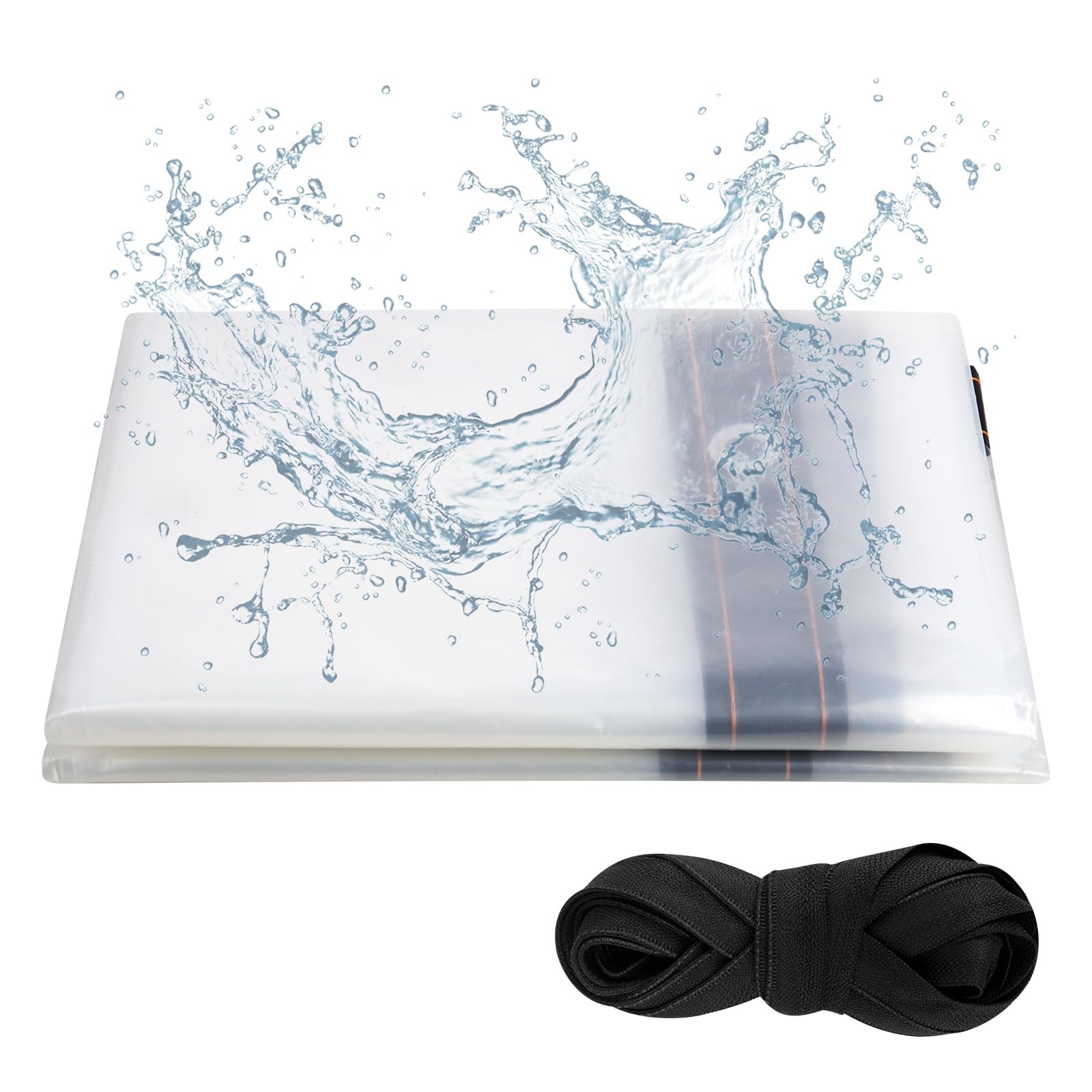 XCRPRT Clear Tarpaulin Waterproof Heavy Duty 3m x 3m Transparent PVC Tarpaulin Sheet with Eyelets and Rope, Waterproof for Home Garden Outdoor Camping Caravan