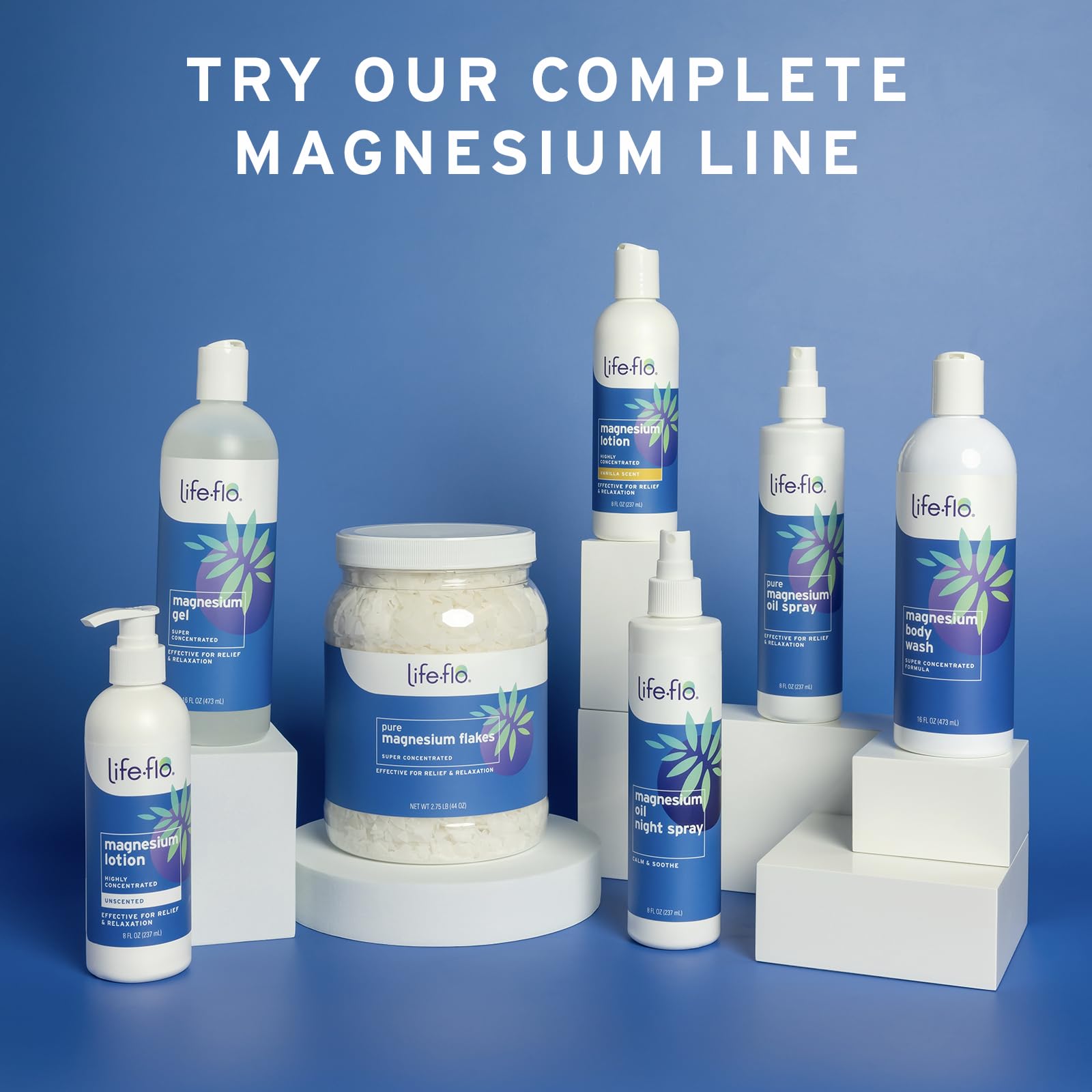 LIFE-FLO Pure Magnesium Bath Flakes - Epsom Salt Soak Alternative - Unscented Magnesium Flakes from The Zechstein Seabed - Relaxing Foot Bath with Ancient Trace Minerals - 60-Day Guarantee, 44oz