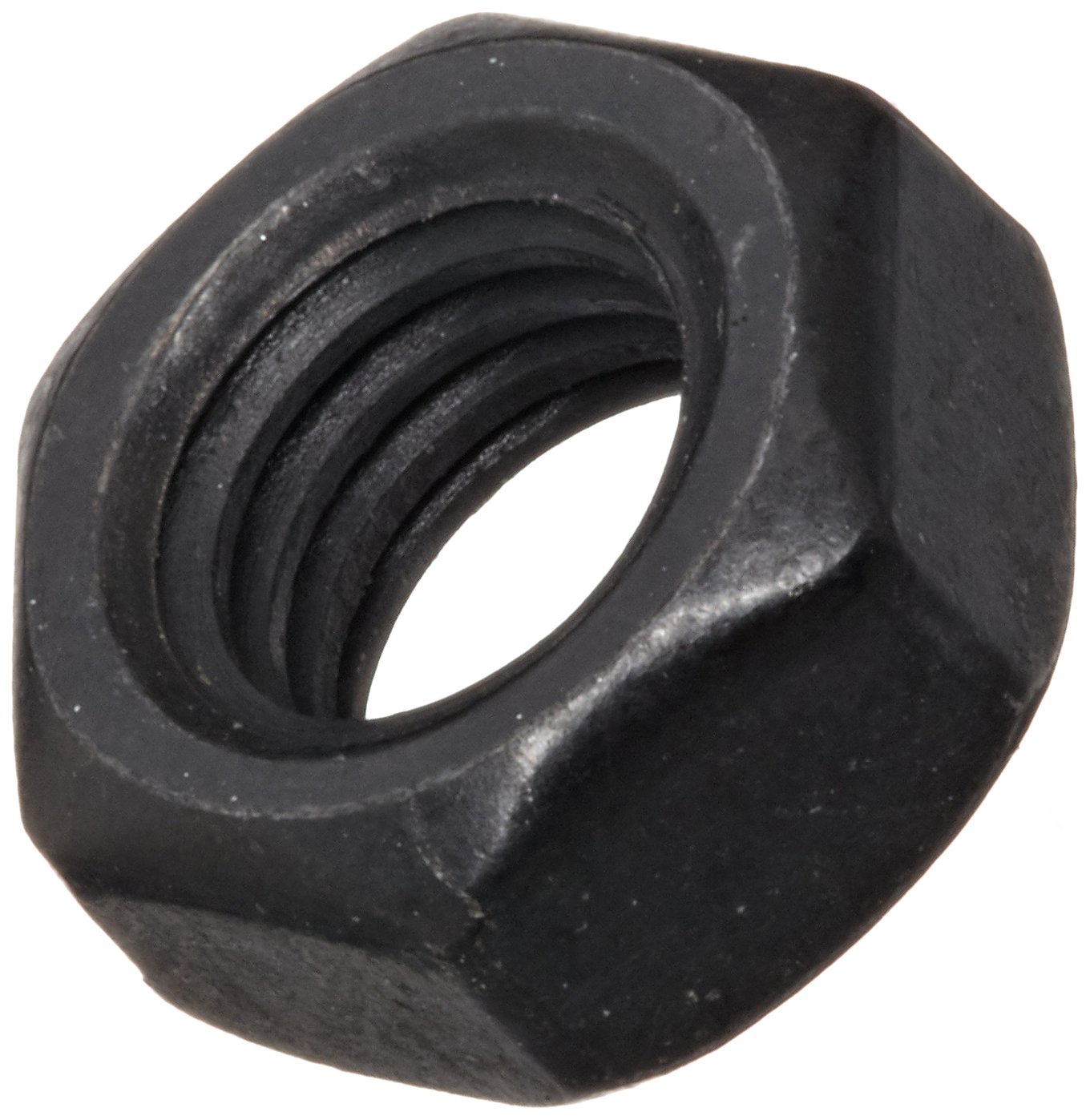 18-8 Stainless Steel Hex Nut, Black Oxide Finish, DIN 934, Metric, M6-1 Thread Size, 10 mm Width Across Flats, 5 mm Thick (Pack of 100)