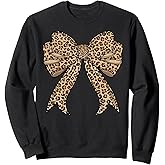 Coquette Bow Leopard For Women Girls Aesthetic Trendy Girly Sweatshirt