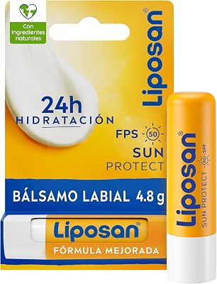 Sun Protect FPS 50 (1 x 4,8 g), cacao de labios con 24 horas de hidratación, bálsamo labial con protección solar, bálsamo hidratante para unos labios suaves