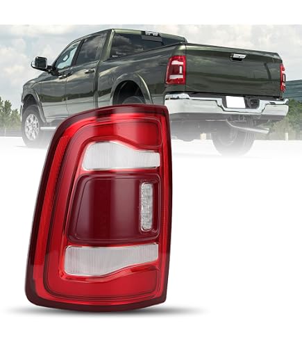 Thor-More-Lighting Passenger Right Tail Light For 2019-2022 Ram 1500 - Chrome Bezel