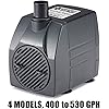 PonicsPump PP40016: 400 GPH Submersible Pump with 16' Cord - 25W&hellip; for Hydroponics, Aquaponics, Fountains, Ponds, Statuary, Aquariums & more. Comes with 1 year limited warranty.