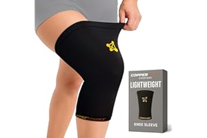 CopperJoint Knee Compression Sleeve Knee Support for Women & Men - Breathable Copper Infused Nylon - Non-Slip - For Pain Relief, Recovery, Swelling & Circulation – Single Sleeve Only (Medium)