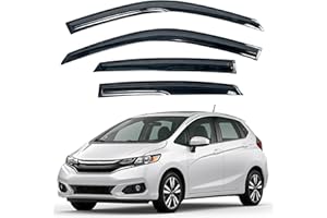 KPY Window Visor Compatible with Honda Fit 2015-2020, 4PC Rain Guard Side Window Vent Deflectors Tape-On Mugen Style, 2015 2016 2017 2018 2019 2020