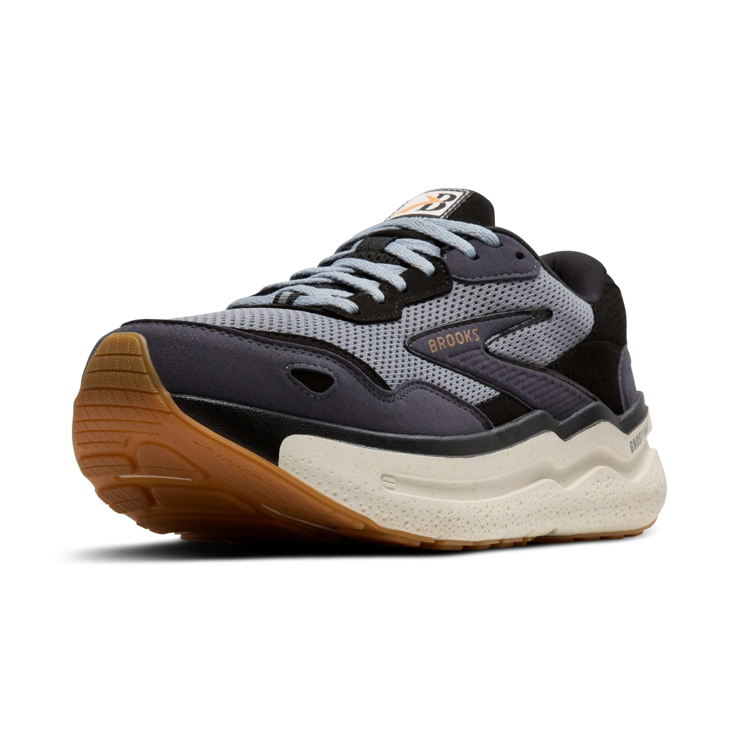 Photo 1 of Brooks Women’s Ghost Max Suede/Leather Neutral Running & Walking Shoe - Black/Primer/Biscuit - 7 Medium
