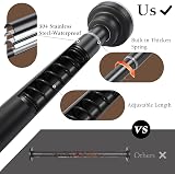 FRENESSA Shower Curtain Rod Stainless Steel Extendable Tension 115-185cm Dark view 3