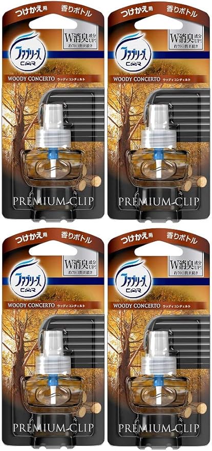 Amazon まとめ買い ファブリーズ 芳香剤 車用 プレミアムクリップ ウッディコンチェルト つけかえ用 7ml 4個 ファブリーズ ドラッグストア