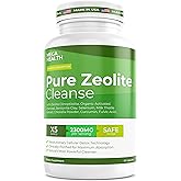 2300 MG Pure Zeolite Cleanse – Ultra-Fine Clinoptilolite Zeolite Detox, Activated Charcoal & Bentonite Clay – Liver & Gut Detox Cleanse, Toxin Flush, Digestive, Max Absorption, 90 Vegan Capsules