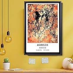 Morelos Map Poster, Mexico Map Art Poster, Map