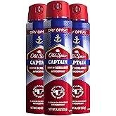 Old Spice Men's Antiperspirant & Deodorant Invisible Dry Spray Ultimate Captain, 24/7 Odor Protection, 4.3oz (Pack of 3)