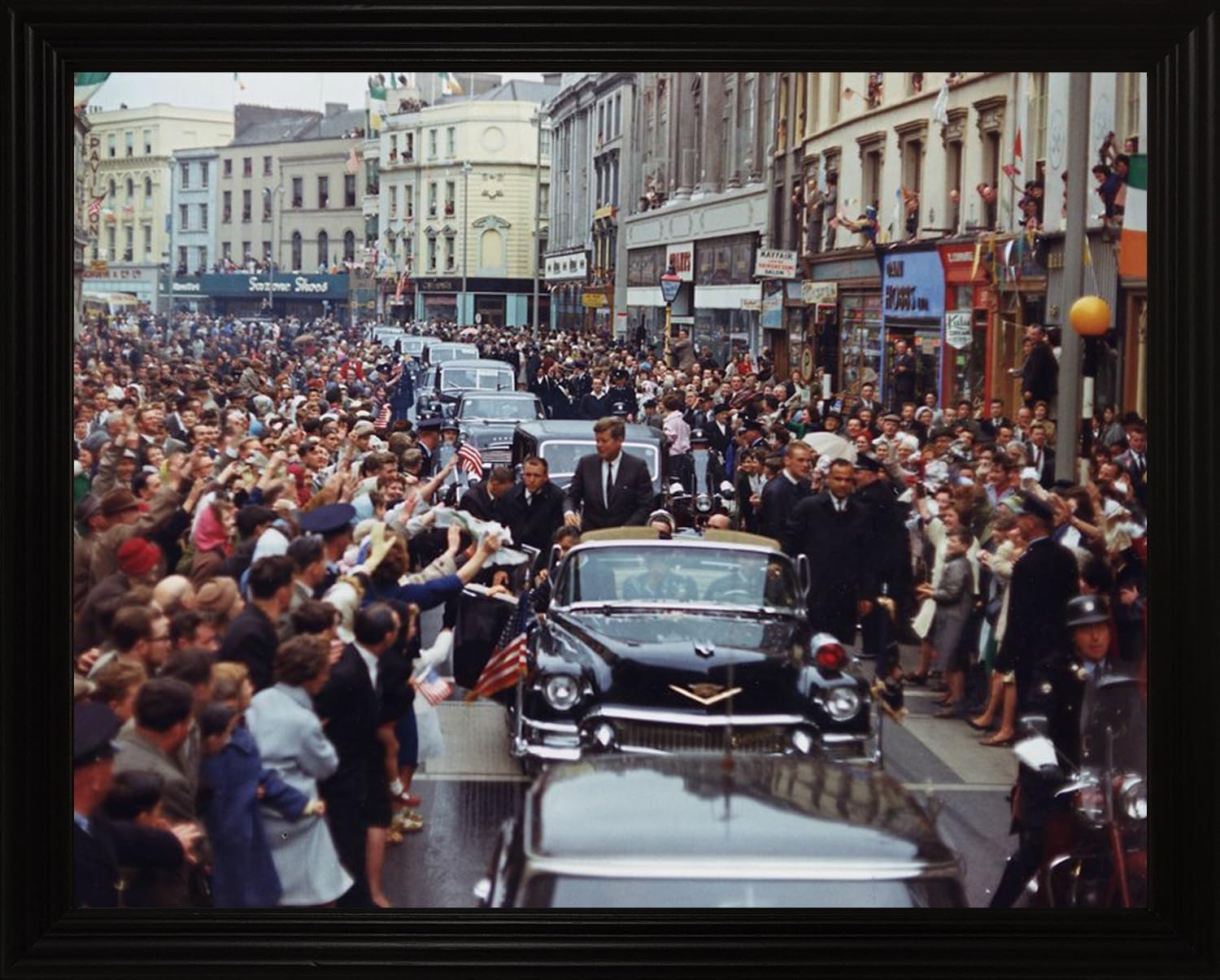 Photographs - John F. Kennedy Motorcade 11x14 Framed Picture