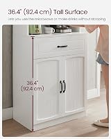 VASAGLE Tall Kitchen Pantry Cupboard with Glass Doors White LSC361W21 view 3