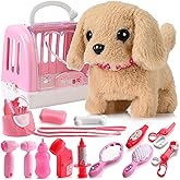 15 Pcs Robot Puppy Dog Toys for Girls Kids Boys, Realistic Robot Puppy Toys with Walk & Bark, Toy Gifts for 3 4 5 6 Year Old, Ideas 3 4 5 6 Year Old Girls Birthday Gifts