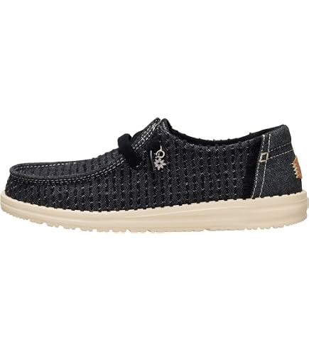 Amazon.com | HEYDUDE Wendy Cru Gingham Skyway Blue Size 5, Women's