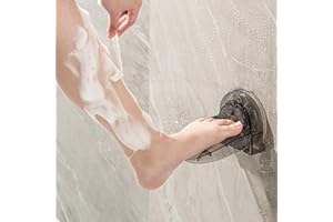 Shower Foot Rest, Conworld Shower Stool for Shaving Legs, Foot Scrubber, No Drilling is Needed with Powerful Suction Cups, NO Drop, Foot Stand for Inside Shower, Gray