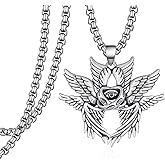 Fuguangju Biblically Accurate Angel Necklace 925 Sterling Silver/Black Angel Wings Necklace Seraphim Jewelry Gifts for Women Men