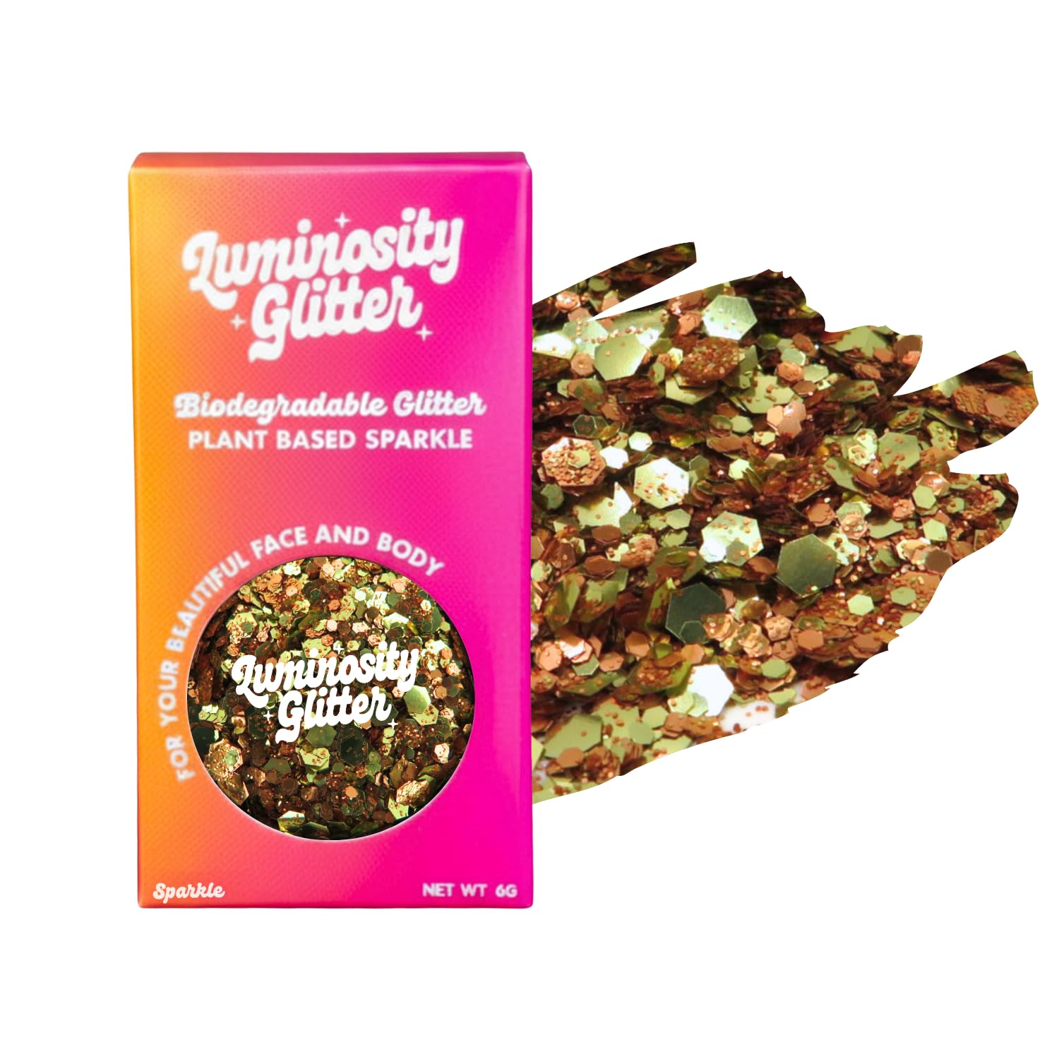 Pumpkin Spice Eco Glitter – Biodegradable Chunky Glitter for Makeup, Autumn Festivals, 6g Pot - Genuine Bioglitter, Cosmetic Glitter