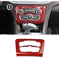 crosselec Carbon Fiber Central control Air conditioning A/C panel cover tirm for Dodge Charger 2015+ (red)