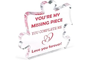 YATOJUZI Valentine's Day Gifts for Him Her,I Love You Gifts,4.7 x 5.0" Acrylic Puzzle Piece,Gifts for Boyfriend Girlfriend Couples,Unique Anniversary Birthday Christmas Gift